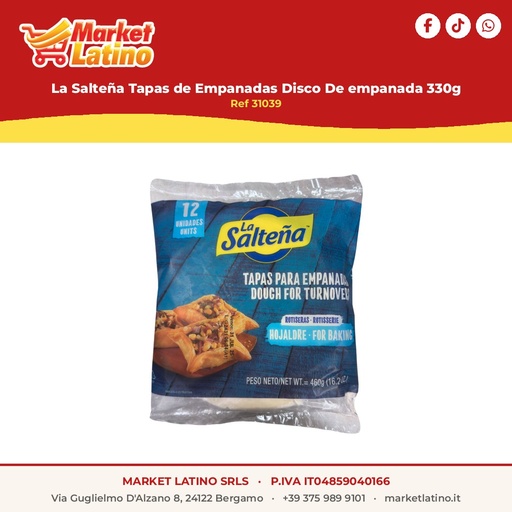 [31039] La Salteña Tapas di Empanadas Disco Di empanada 330g
