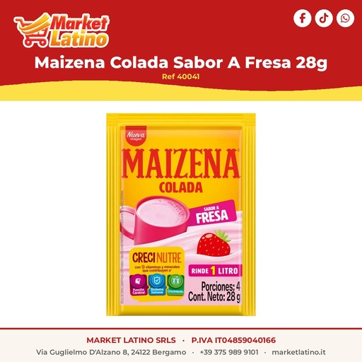 [40041] Maizena Colada Sabor A Fresa 28g