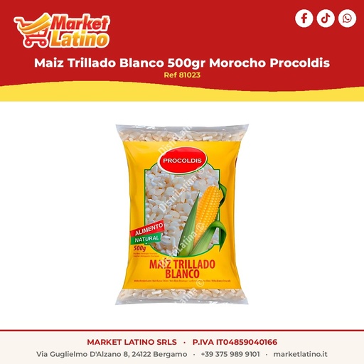 [81023] Mais Trillato Bianco 500gr Morocho Procoldis